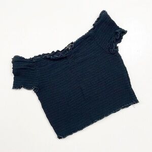 Kendall & Kylie black ruched crop top